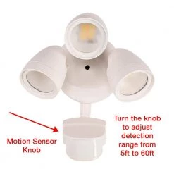 3-Head White Motion Activated Outdoor Integrated LED Flood Light Security Light 1800 to 3600 Lumen Boost (4-Pack) by ETi -ETi Sales white eti flood lights 514032120 4pk 1d 1000