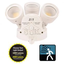 3-Head White Motion Activated Outdoor Integrated LED Flood Light Security Light 1800 to 3600 Lumen Boost (4-Pack) by ETi -ETi Sales white eti flood lights 514032120 4pk a0 1000