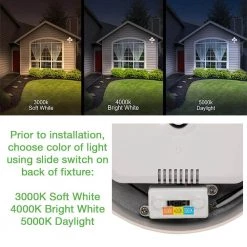 3-Head White Motion Activated Outdoor Integrated LED Flood Light Security Light 1800 to 3600 Lumen Boost 3 CCT by ETi -ETi Sales white eti flood lights 514032120 c3 1000