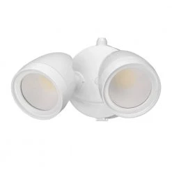 2-Head White Outdoor Integrated LED Flood Light Security 1200 to 2400 Lumen Boost Dusk-to-Dawn 4000K Bright White by ETi -ETi Sales white eti flood lights 51405144 40 1000