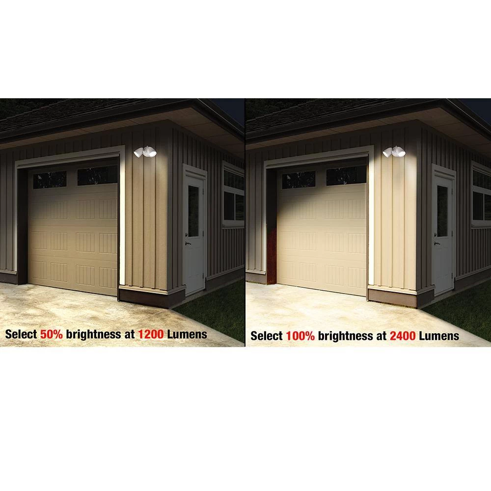 2-Head White Outdoor Integrated LED Flood Light Security 1200 to 2400 Lumen Boost Dusk-to-Dawn 4000K (4-Pack) by ETi 6 2-Head White Outdoor Integrated LED Flood Light Security 1200 to 2400 Lumen Boost Dusk-to-Dawn 4000K (4-Pack) by ETi - Image 6