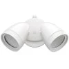2-Head White Outdoor Integrated LED Flood Light Security 1200 to 2400 Lumen Boost Dusk-to-Dawn 4000K Bright White by ETi