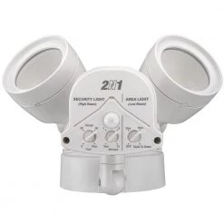 2-Head White Motion Activated Outdoor Integrated LED Security Flood Light 1200 to 2400 Lumens Boost 3 CCT by ETi -ETi Sales white eti flood lights 51406112 1f 1000
