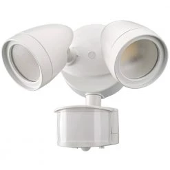 2-Head White Motion Activated Outdoor Integrated LED Security Flood Light 1200 to 2400 Lumens Boost 3 CCT (4-Pack) by ETi -ETi Sales white eti flood lights 51406112 4pk 66 1000