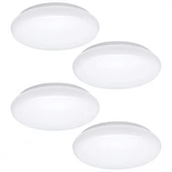 12 in. Color Selectable LED Low Profile Flush Mount Ceiling Light 1000 Lumens 120-277V Dimmable (4-Pack) by ETi