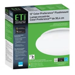 12 in. Step Dimming Motion Sensor Low Profile Color Selectable LED Flush Mount Ceiling Light 1000 Lumens Multi-Volt by ETi -ETi Sales white eti flush mount lights 54436511 i 1f 1000