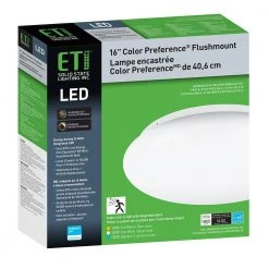 16 in. Step Dimming Motion Sensor Low Profile Color Selectable LED Flush Mount Ceiling Light 1600 Lumens Multi-Volt by ETi 17 16 in. Step Dimming Motion Sensor Low Profile Color Selectable LED Flush Mount Ceiling Light 1600 Lumens Multi-Volt by ETi -ETi Sales white eti flush mount lights 54437511 i 1f 1000