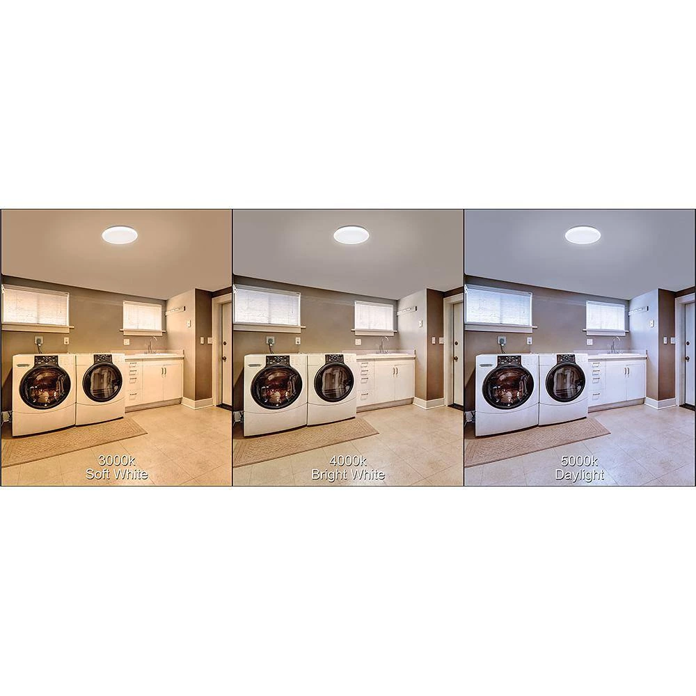 16 in. Step Dimming Motion Sensor Low Profile Color Selectable LED Flush Mount Ceiling Light 1600 Lumens Multi-Volt by ETi 3 16 in. Step Dimming Motion Sensor Low Profile Color Selectable LED Flush Mount Ceiling Light 1600 Lumens Multi-Volt by ETi - Image 3