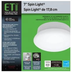 Spin Light 7 in. Closet Light LED Flush Mount Ceiling Light Laundry Room Stairway Lighting Hallway Light (10-Pack) by ETi -ETi Sales white eti flush mount lights 54483141 10pk 1f 1000