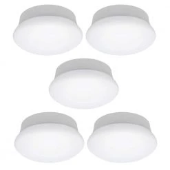 Spin Light 7 in. Closet Light LED Flush Mount Ceiling Light Laundry Room Stairway Lighting Hallway Light (5-Pack) by ETi