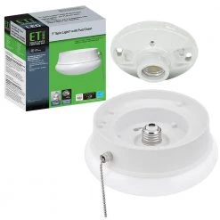 Spin Light 7 in. Closet Light LED Flush Mount with Pull Chain Hallway Lighting Stairway Lighting 830 Lumens by ETi