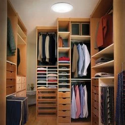 24 in. White Round LED Flush Mount Ceiling Light Kitchen Laundry Garage Light 2900 Lumens 4000K Bright White Dimmable by ETi -ETi Sales white eti flush mount lights 54614242 4f 1000