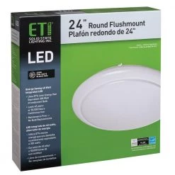 24 in. Round LED Flush Mount Ceiling Light Kitchen Laundry Garage Light 2900 Lumens 4000K Dimmable (4-Pack) by ETi -ETi Sales white eti flush mount lights 54614242 4pk 44 1000