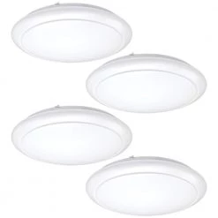 24 in. Round LED Flush Mount Ceiling Light Kitchen Laundry Garage Light 2900 Lumens 4000K Dimmable (4-Pack) by ETi