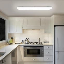 49 in. x 10in Rectangular Light Fixture LED Flush Mount 3000 Lumens Smooth Acrylic Lens Kitchen Light Laundry Room Light by ETi -ETi Sales white eti flush mount lights 54644142 1f 1000