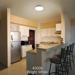 Low Profile 7 in. Round LED Flush Mount Ceiling Light Fixture Modern Lens 810 Lumens 4000K (4-Pack) by ETi -ETi Sales white eti flush mount lights 54663142 4pk a0 1000