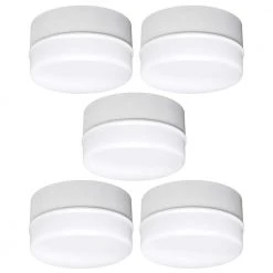 Spin Light 5 in. Closet Basement Utility LED Flush Mount Ceiling Light 600 Lumens 4000K Bright White (5-Pack) by ETi