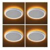 11 in. White Beveled Edge Color Changing Selectable LED Flush Mount with Night Light Feature Ceiling Light (4-Pack) by ETi