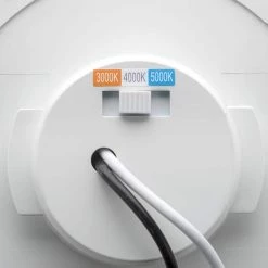 13 in. White Decorative Curved Beveled Edge Selectable CCT LED Flush Mount with Night Light Feature 1350 Lumen (4-Pack) by ETi -ETi Sales white eti flush mount lights 56576111 4pk 1d 1000