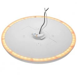 13 in. White Decorative Curved Beveled Edge Selectable CCT LED Flush Mount with Night Light Feature 1350 Lumen (4-Pack) by ETi -ETi Sales white eti flush mount lights 56576111 4pk 44 1000