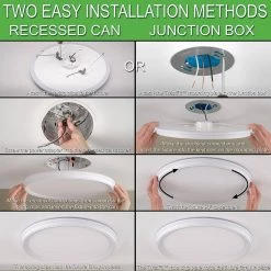 13 in. White Decorative Curved Beveled Edge Selectable CCT LED Flush Mount with Night Light Feature 1350 Lumen (4-Pack) by ETi -ETi Sales white eti flush mount lights 56576111 4pk c3 1000
