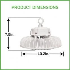 10 in. Round 250-Watt Equivalent Integrated LED White High Bay Light 17,600 Lumens 5000K Wet Rated (8-Pack) by ETi -ETi Sales white eti high bay lights 63802161 8pk c3 1000