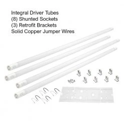 48-Watt 4 ft. Linear LED Tube Light Bulb Retrofit Conversion Kit Replaces 8 ft. T8 T12 Fluorescent Bulb 7200 Lumen 5000K by ETi 11 48-Watt 4 ft. Linear LED Tube Light Bulb Retrofit Conversion Kit Replaces 8 ft. T8 T12 Fluorescent Bulb 7200 Lumen 5000K by ETi -ETi Sales white eti led tube lights 64101162 40 1000