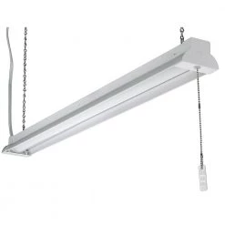 40 in. 50-Watt Equivalent Plug-In Integrated LED White Shop Light with Pull Chain 4000K Bright White 2800 Lumens by ETi