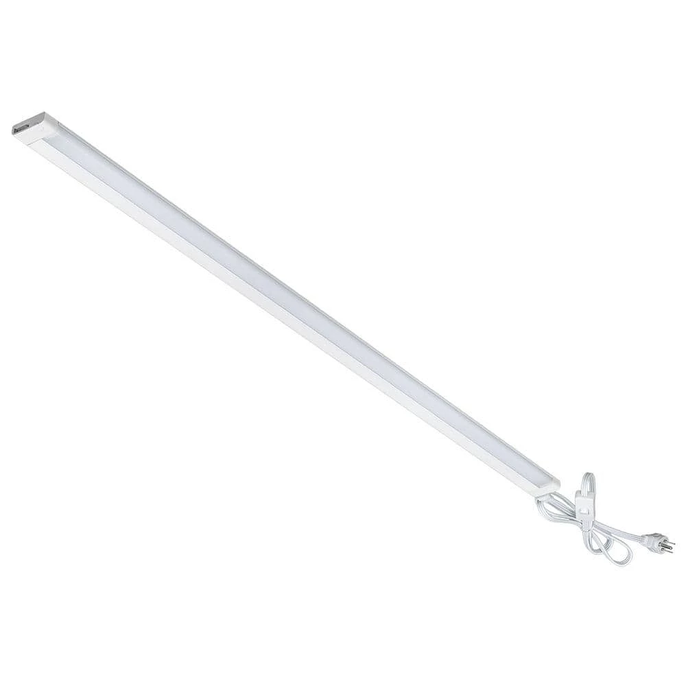 40 in. 64-Watt Equivalent Ultra Slim Magnetic Plug-in Intergrated LED White Strip Light Fixture 5000K 1000 Lumens 1 40 in. 64-Watt Equivalent Ultra Slim Magnetic Plug-in Intergrated LED White Strip Light Fixture 5000K 1000 Lumens