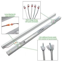 4 ft. 100-Watt Equivalent Integrated LED White Strip Light Fixture 5000K Linkable High Output 5000 Lumens (6-Pack) by ETi 10 4 ft. 100-Watt Equivalent Integrated LED White Strip Light Fixture 5000K Linkable High Output 5000 Lumens (6-Pack) by ETi -ETi Sales white eti strip light fixtures 54573161 6pk 40 1000