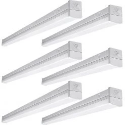 4 ft. 100-Watt Equivalent Integrated LED White Strip Light Fixture 5000K Linkable High Output 5000 Lumens (6-Pack) by ETi
