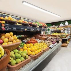 4 ft. 100-Watt Equivalent Integrated LED White Strip Light Fixture 5000K Linkable High Output 5000 Lumens (6-Pack) by ETi 12 4 ft. 100-Watt Equivalent Integrated LED White Strip Light Fixture 5000K Linkable High Output 5000 Lumens (6-Pack) by ETi -ETi Sales white eti strip light fixtures 54573161 6pk c3 1000