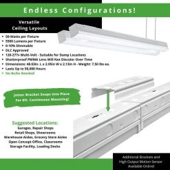 VersaStrip 4 ft. 440-Watt Equivalent Integrated LED White Commercial Strip Light Fixture 11000 Lumens (2-Pack) by ETi -ETi Sales white eti strip light fixtures 54598142 40 1000