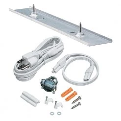 18 in. Linkable LED Beam Adjustable Under Cabinet Strip Light Plug In or Direct Wire 500 Lumens 3000K Dimmable (5-Pack) by ETi -ETi Sales white eti under cabinet lights 53503111 5pk 1f 1000