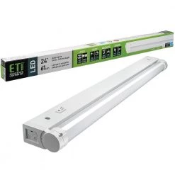 24 in. Linkable LED Beam Adjustable Under Cabinet Strip Light Plug In or Direct Wire 700 Lumens 3000K Dimmable by ETi