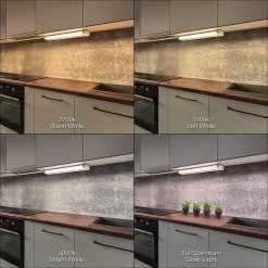 18 in. Kitchen Pantry Laundry LED Under Cabinet Light w/Adjustable Beam, 3 CCT, Grow Mode for Indoor Gardening (5-Pack) by ETi -ETi Sales white eti under cabinet lights 53508101 uc 5pk a0 1000