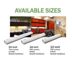 18 in. Linkable Plug-in LED Under Cabinet Light w/ Step Dimming Switch 8-Watt 500 Lumens Hardware Included by ETi -ETi Sales white eti under cabinet lights 54195112 4f 1000