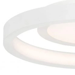 Knock Out 14 in. 1-Light White LED Flush Mount by George Kovacs -ETi Sales white george kovacs flush mount lights p2015 044 l 4f 1000